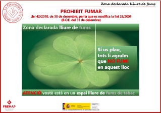 Prohibido fumar, atención (catalán)