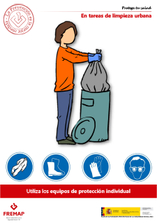 En tareas de limpieza urbana
