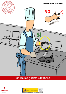 Utiliza los guantes de malla