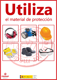 Utiliza el material de protección