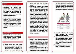 Recomendaciones para la prevención de riesgos en oficinas (postura de trabajo)