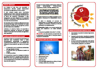 AGFI:CONDICIONES AMBIENTALES: TRÍPTICO: PROTECCIÓN FRENTE AL CALOR EN TRABAJOS A LA INTEMPERIE: ME-TRI-173