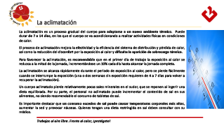 7.- La falta de aclimatación